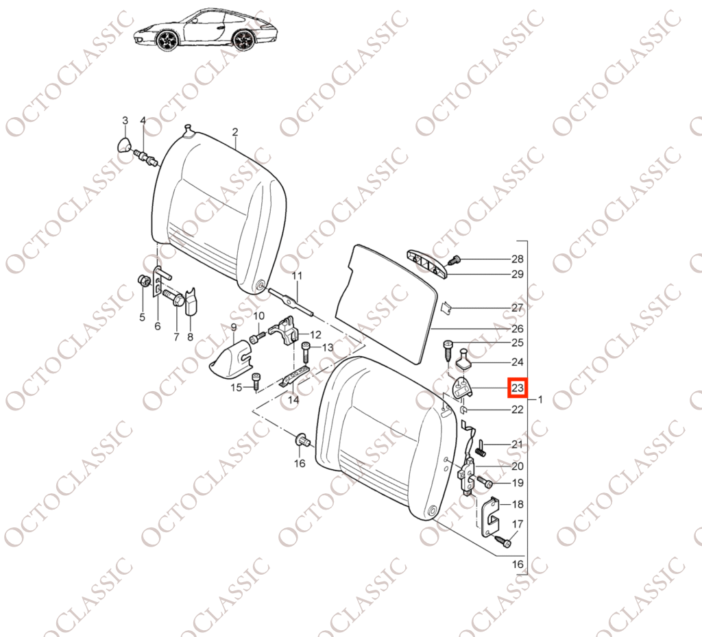 Porsche 911 997 Rear Bench Adjustment Release Handle Cap Left Or Right Black 99652231500 / 99652231600 Porsche 911 997 Rear Bench Adjustment Release Handle Cap Left Or Right Black 99652231500 / 99652231600