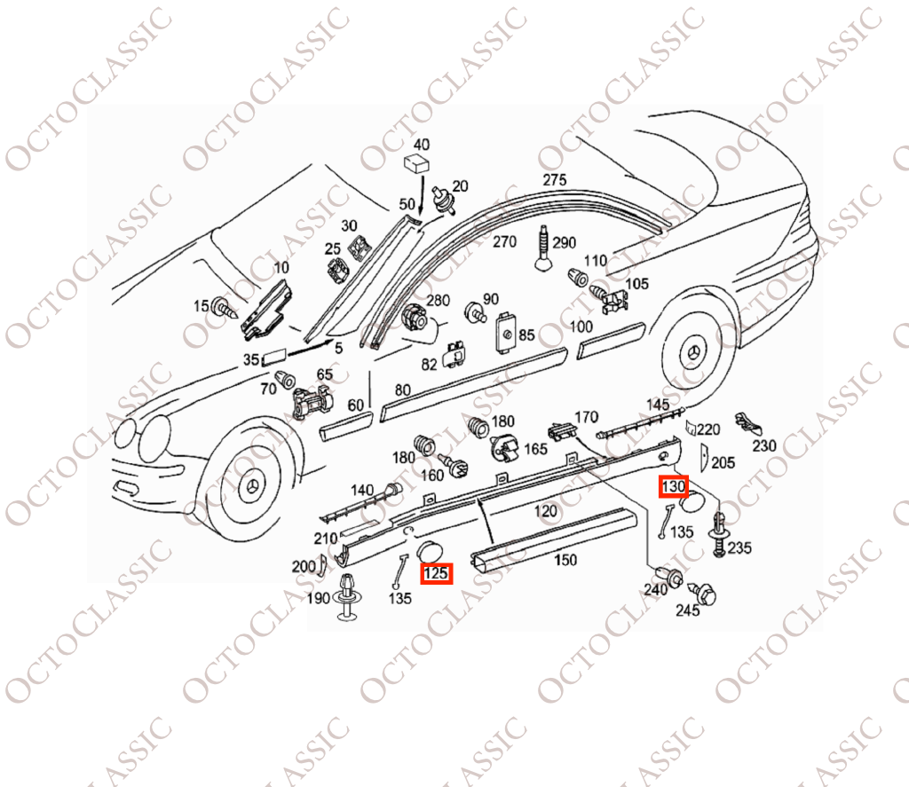 Mercedes CL W215 Gonna laterale Coperchio del punto di aggancio Sinistra o Destra Primer A2156981530 / A2156981630 / A2156981730 / A2156981830 Mercedes CL W215 Gonna laterale Coperchio del punto di aggancio Sinistra o Destra Primer A2156981530 / A2156981630 / A2156981730 / A2156981830