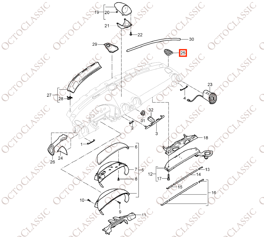 Porsche 986 / 987 Boxter / Cayman Grille d’aération du tableau de bord Dégivreur Set Of 2 All Colors 98755245501 / 98755245601 Porsche 986 / 987 Boxter / Cayman Grille d’aération du tableau de bord Dégivreur Set Of 2 All Colors 98755245501 / 98755245601