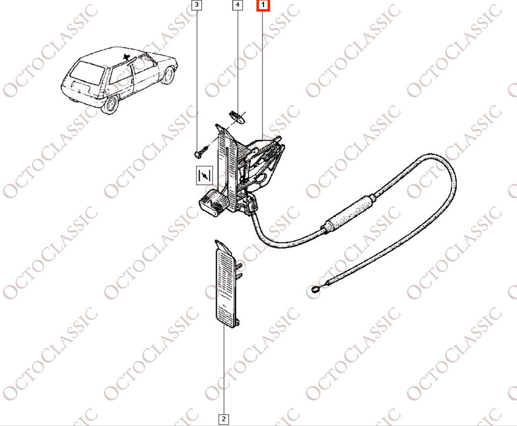Renault 5 Chokehebel Griff / Halterung Set Schwarz 7700766035 Renault 5 Chokehebel Griff / Halterung Set Schwarz 7700766035