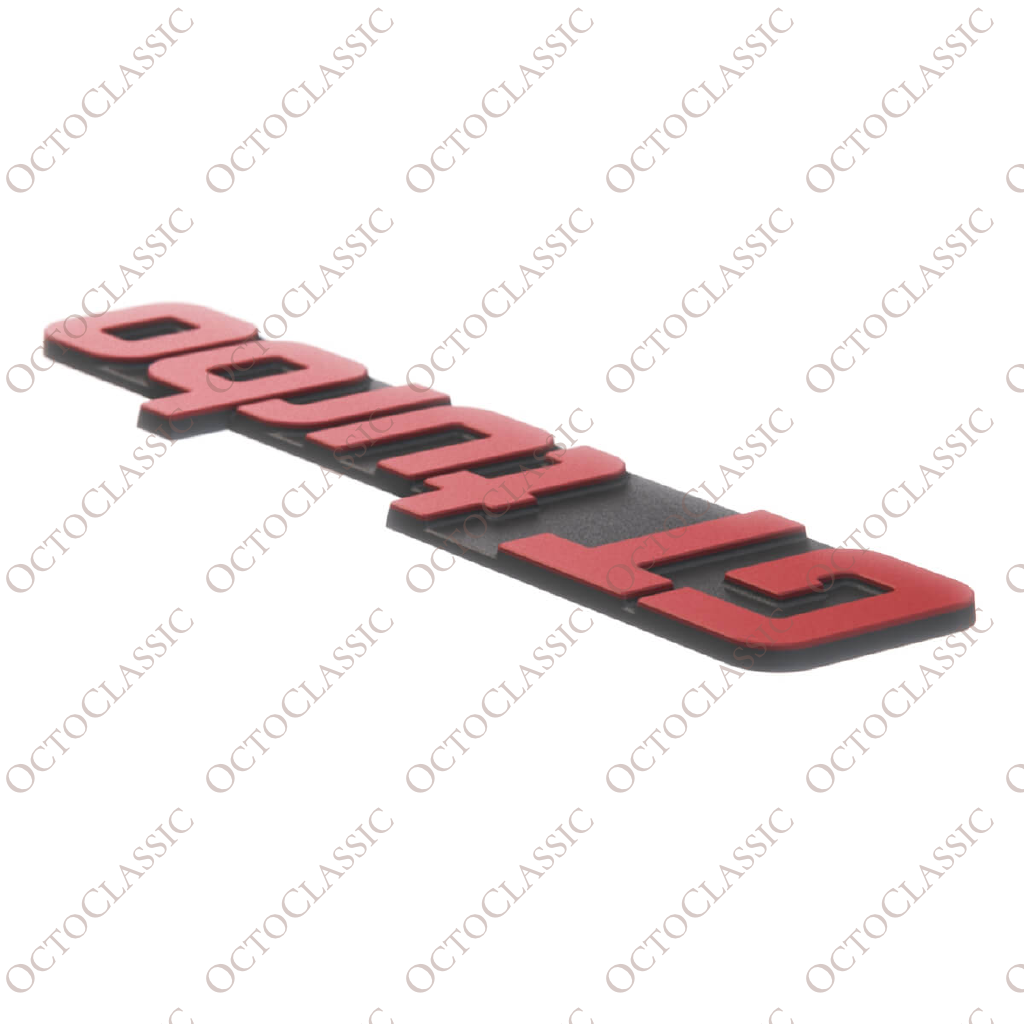 Renault 5 GT Turbo Logo-Plakette Schwarz / Rot 7700766774 Renault 5 GT Turbo Logo-Plakette Schwarz / Rot 7700766774
