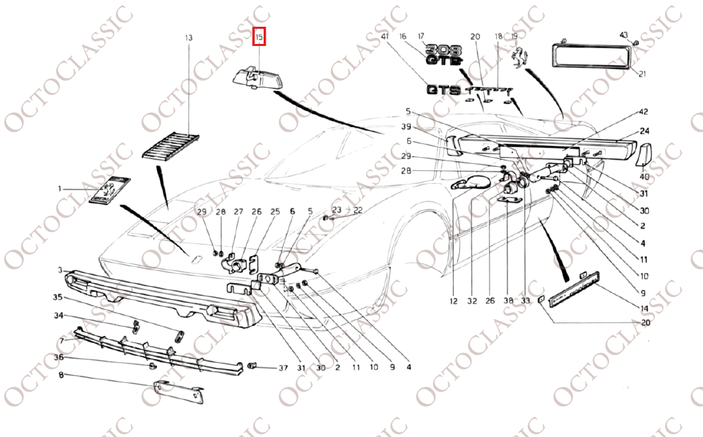 Ferrari 288 / 308 / 328 / 512BB Rear-View Mirror Cover – Complete (Frame + Shell) Black 60032703 Ferrari 288 / 308 / 328 / 512BB Rear-View Mirror Cover – Complete (Frame + Shell) Black 60032703
