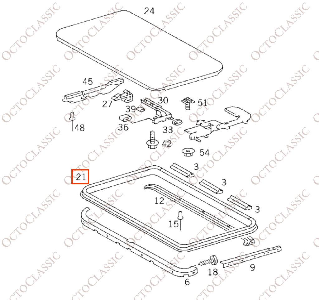 Mercedes W124 / W201 / W202 / W203 – Sunroof Sliding Seal A1247800298 Mercedes W124 / W201 / W202 / W203 – Sunroof Sliding Seal A1247800298