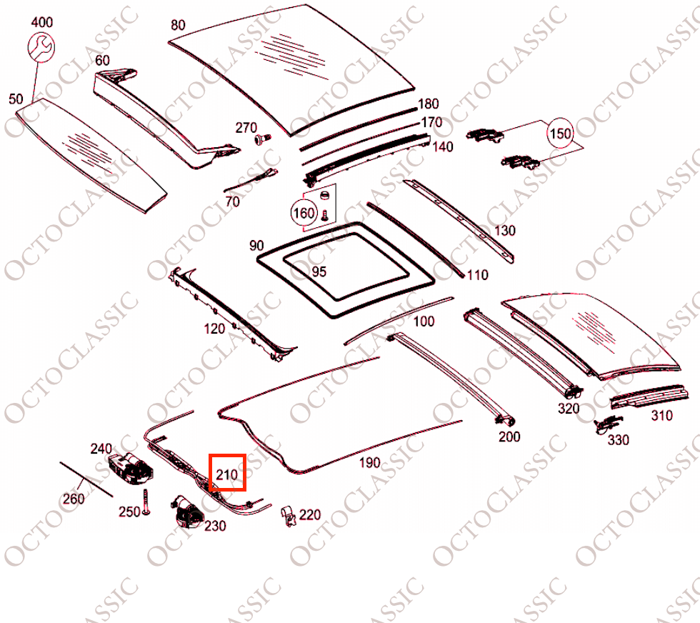 Mercedes W205 Sunroof Repair Cables Set of 2 A2056362731 Mercedes W205 Sunroof Repair Cables Set of 2 A2056362731