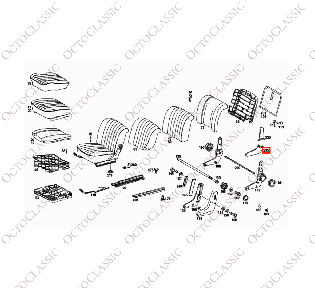 Mercedes W108 / W109 / W111 / W114 / W115 Front Seat Side Hinge Cover Trim Left Or Right All Colors A1159132928 / A1159133028 Mercedes W108 / W109 / W111 / W114 / W115 Front Seat Side Hinge Cover Trim Left Or Right All Colors A1159132928 / A1159133028
