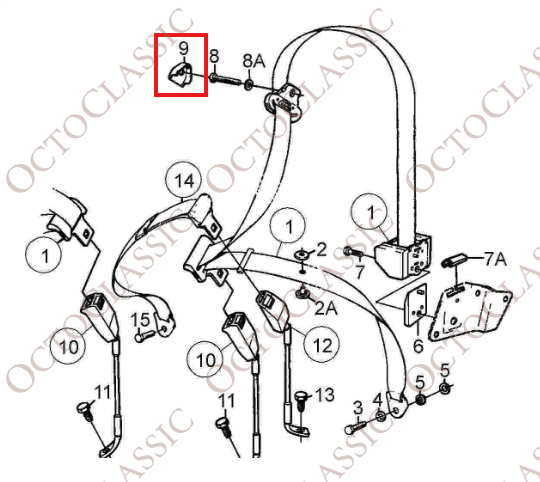 Saab 900 Coperchio della vite della cintura di sicurezza Set di 2 nero 9485657 Saab 900 Coperchio della vite della cintura di sicurezza Set di 2 nero 9485657