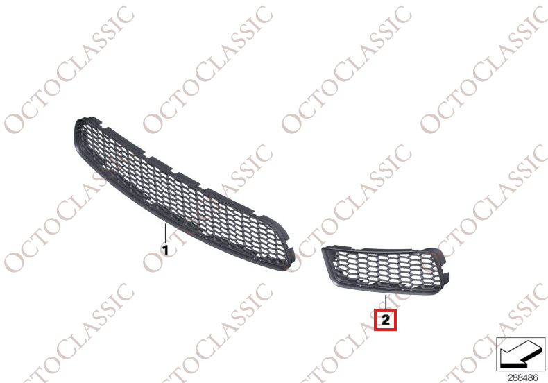 BMW F06 / F06N / F12 / F12N / F13 / F13N Cabrio / Coupe Air Intake Grille Gauche ou Droite 51118050505 / 51118050506 BMW F06 / F06N / F12 / F12N / F13 / F13N Cabrio / Coupe Air Intake Grille Gauche ou Droite 51118050505 / 51118050506
