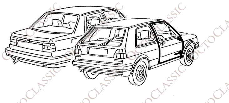 Volkswagen Golf MK2 / Jetta MK2 Burlete de Puerta Delantera Juego de 2 Izquierda y Derecha 191867365C Volkswagen Golf MK2 / Jetta MK2 Burlete de Puerta Delantera Juego de 2 Izquierda y Derecha 191867365C