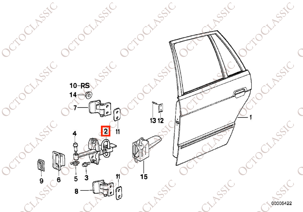 BMW E32 Fermaporta posteriore / Cinghia di controllo 51228168090 BMW E32 Fermaporta posteriore / Cinghia di controllo 51228168090