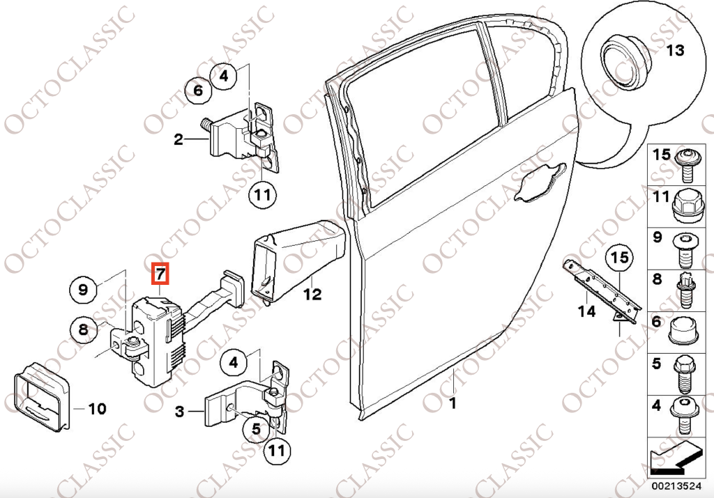 BMW E60 Rear Door Stop / Check Strap 51227176805 BMW E60 Rear Door Stop / Check Strap 51227176805