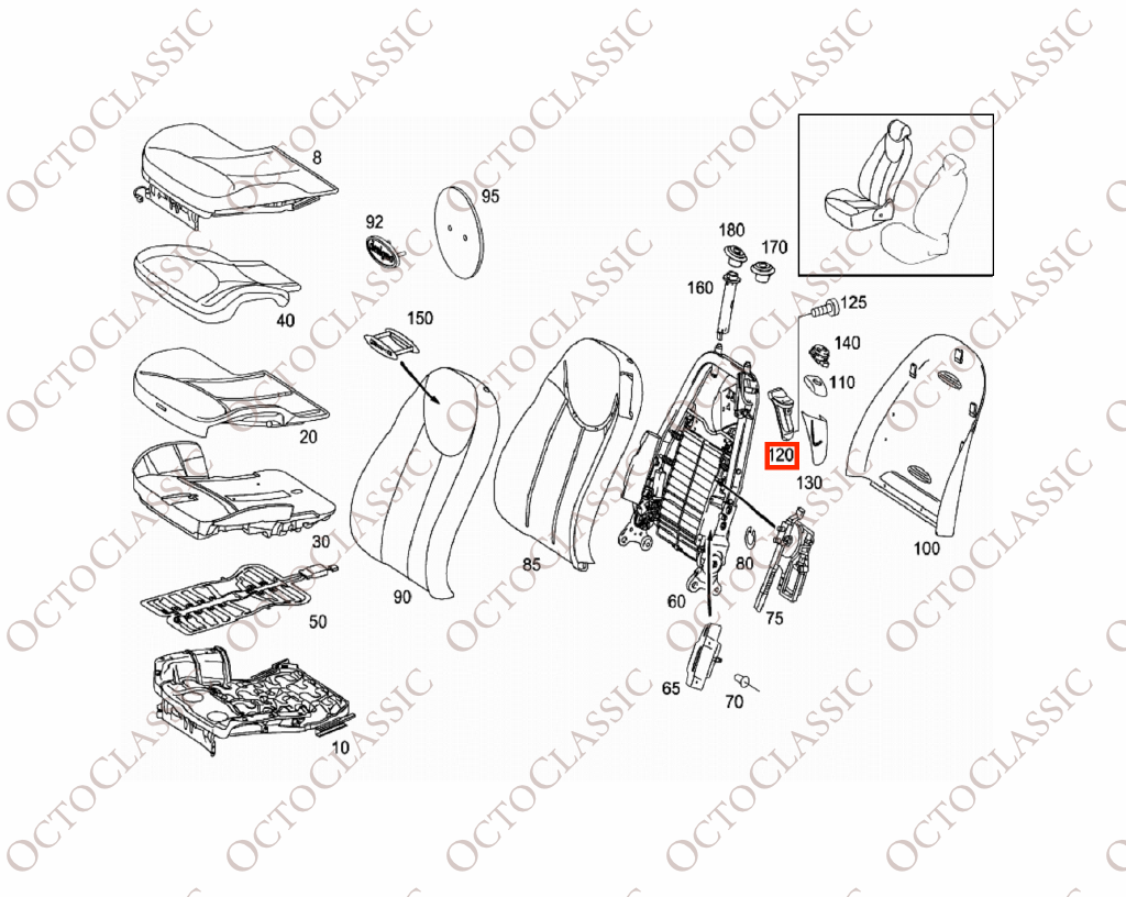 Mercedes SL R230 / W215 CL Pulsante del sedile anteriore / Copertura della cintura Telaio di base sinistra o destra Argento A2309130311 / A2309130411 Mercedes SL R230 / W215 CL Pulsante del sedile anteriore / Copertura della cintura Telaio di base sinistra o destra Argento A2309130311 / A2309130411