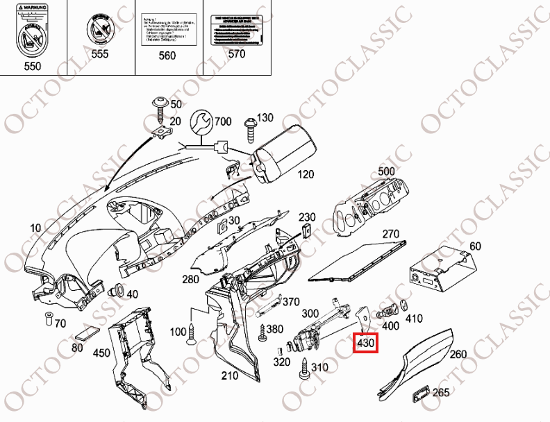 Pokrywa przycisku schowka Mercedes W211 A2116890130 Pokrywa przycisku schowka Mercedes W211 A2116890130