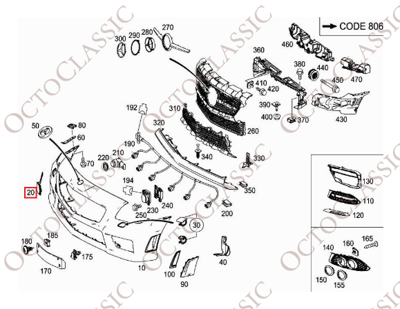 Mercedes SLK R172 Parachoques delantero Tow Eye Cover A1728852623 Mercedes SLK R172 Parachoques delantero Tow Eye Cover A1728852623