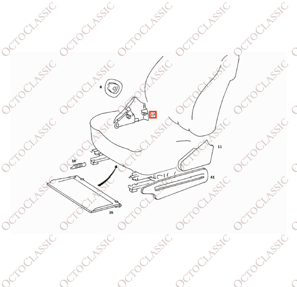 Mercedes W126 USA Sedile anteriore regolazione reclinazione Rivestimento interno sinistra o destra Tutti i colori A1269181930 / A1269180830 Mercedes W126 USA Sedile anteriore regolazione reclinazione Rivestimento interno sinistra o destra Tutti i colori A1269181930 / A1269180830