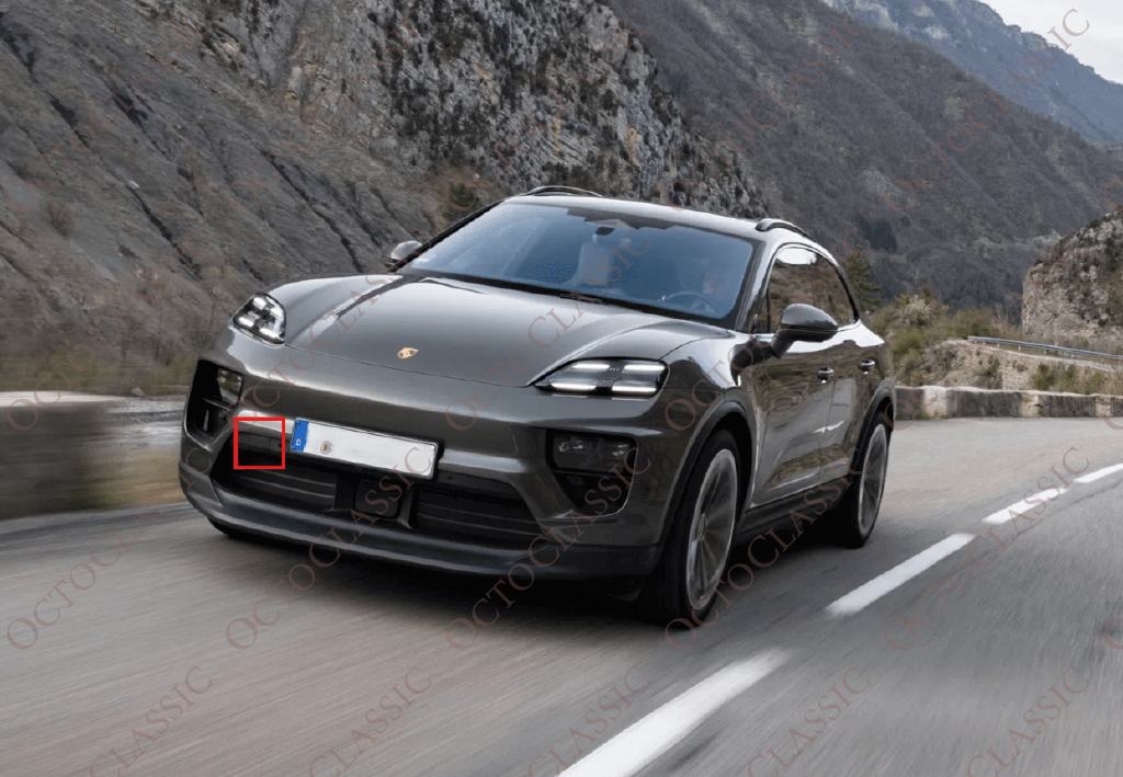 Porsche Macan-E Cover Front Towing Eye Black 95C807156D Porsche Macan-E Cover Front Towing Eye Black 95C807156D