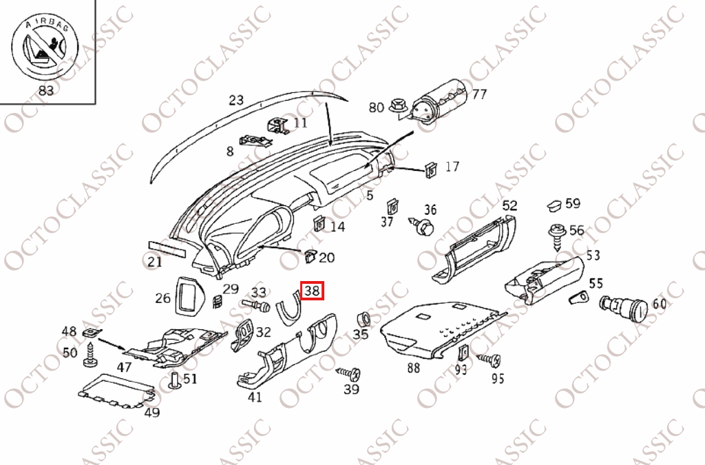Mercedes W208 Prelift portellone volante colonna volante A2086890780 Mercedes W208 Prelift portellone volante colonna volante A2086890780