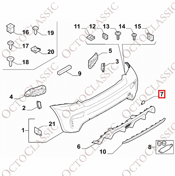 Fiat 500 Abarth Tapa de la argolla de remolque trasera Imprimado 735633082 Fiat 500 Abarth Tapa de la argolla de remolque trasera Imprimado 735633082