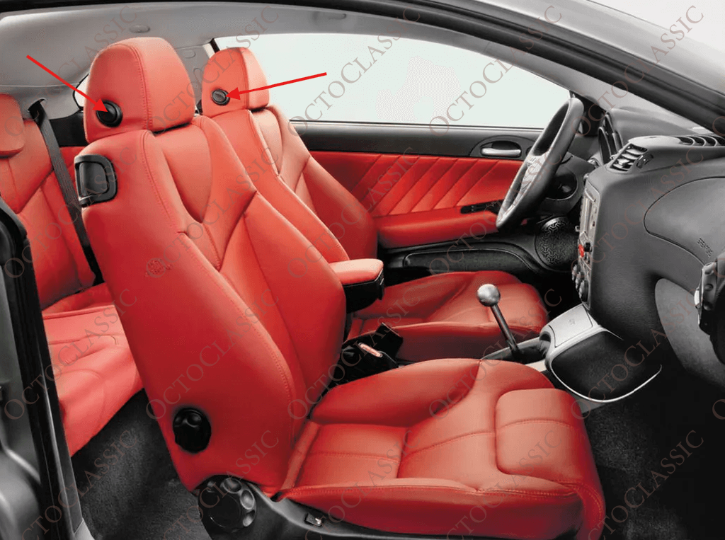 Alfa Romeo GT Bouton et cadre de réglage de l’appui-tête Noir 183423400 183423500 Alfa Romeo GT Bouton et cadre de réglage de l’appui-tête Noir 183423400 183423500