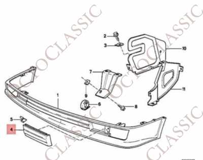 BMW E24 6′ Cache pare-chocs avant 51111967469 gauche ou droite 51111967470 (M6 M635csi, 635csi) BMW E24 6′ Cache pare-chocs avant 51111967469 gauche ou droite 51111967470 (M6 M635csi, 635csi)