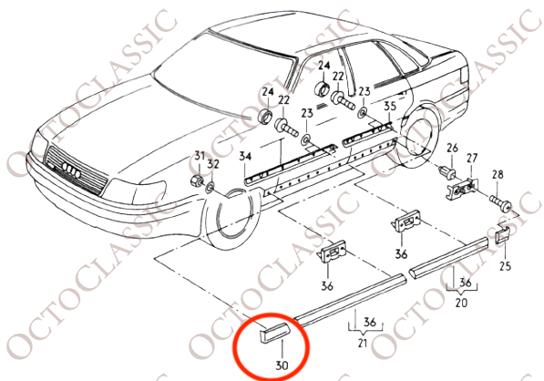 Audi A8 D2 vorderer Kotflügel (Bogen) Zierleiste links oder rechts 4D0854959/4D0854960 Audi A8 D2 vorderer Kotflügel (Bogen) Zierleiste links oder rechts 4D0854959/4D0854960