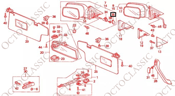 Honda Civic EF9 Outside Mirrors Knob Cap Cover Set Of 2 Black 88159SA7003 Honda Civic EF9 Outside Mirrors Knob Cap Cover Set Of 2 Black 88159SA7003