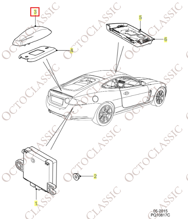 Jaguar XK / XKR GPS-Antennenabdeckung Grundiert 6W8319C089DA C2P7791XXX C2P23270XXX Jaguar XK / XKR GPS-Antennenabdeckung Grundiert 6W8319C089DA C2P7791XXX C2P23270XXX