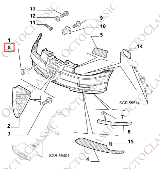 Alfa Romeo GT Zaślepka przedniego ucha holowniczego LS375473 71736427 Primed Alfa Romeo GT Zaślepka przedniego ucha holowniczego LS375473 71736427 Primed