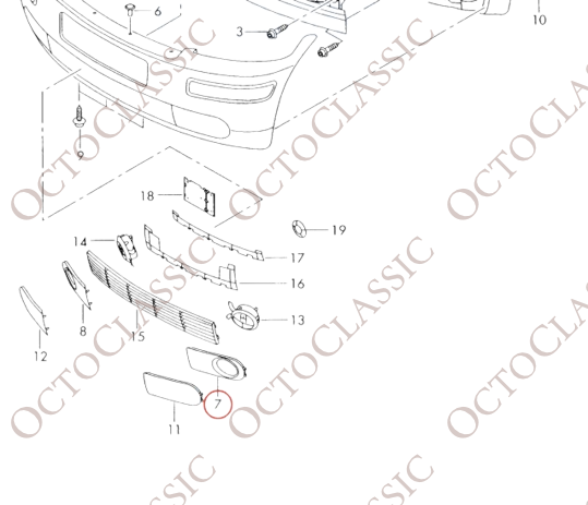 Osłona Grilla Audi A2 Lewa Przednia 8Z0807489D3FZ Osłona Grilla Audi A2 Lewa Przednia 8Z0807489D3FZ