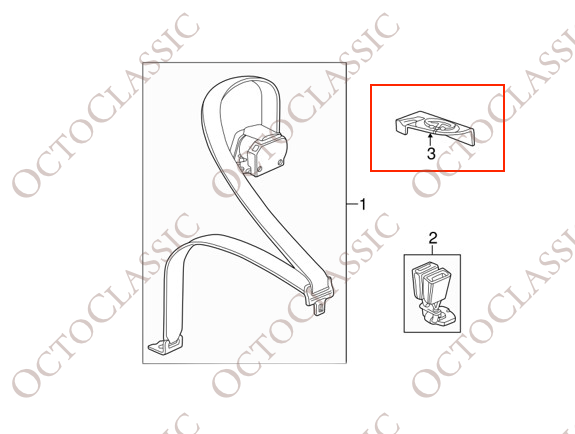 Jaguar XKR X100 Ceinture de sécurité arrière gauche ou droite (97-06 HJA7107BB / HJA7106BB) Jaguar XKR X100 Ceinture de sécurité arrière gauche ou droite (97-06 HJA7107BB / HJA7106BB)