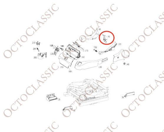 R230 przednia dolna wewnętrzna tapicerka siedzenia prawa lub lewa wszystkie kolory (SL55 SL500 A2309183830 / A2309183730) R230 przednia dolna wewnętrzna tapicerka siedzenia prawa lub lewa wszystkie kolory (SL55 SL500 A2309183830 / A2309183730)
