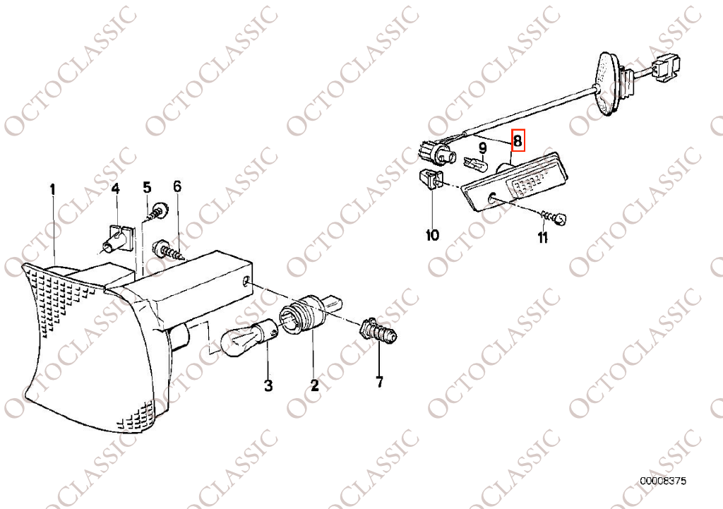 BMW E30 / E34 / E36 Side Indicator Right in Smoke Gray 63131378009 / 63318357047 BMW E30 / E34 / E36 Side Indicator Right in Smoke Gray 63131378009 / 63318357047