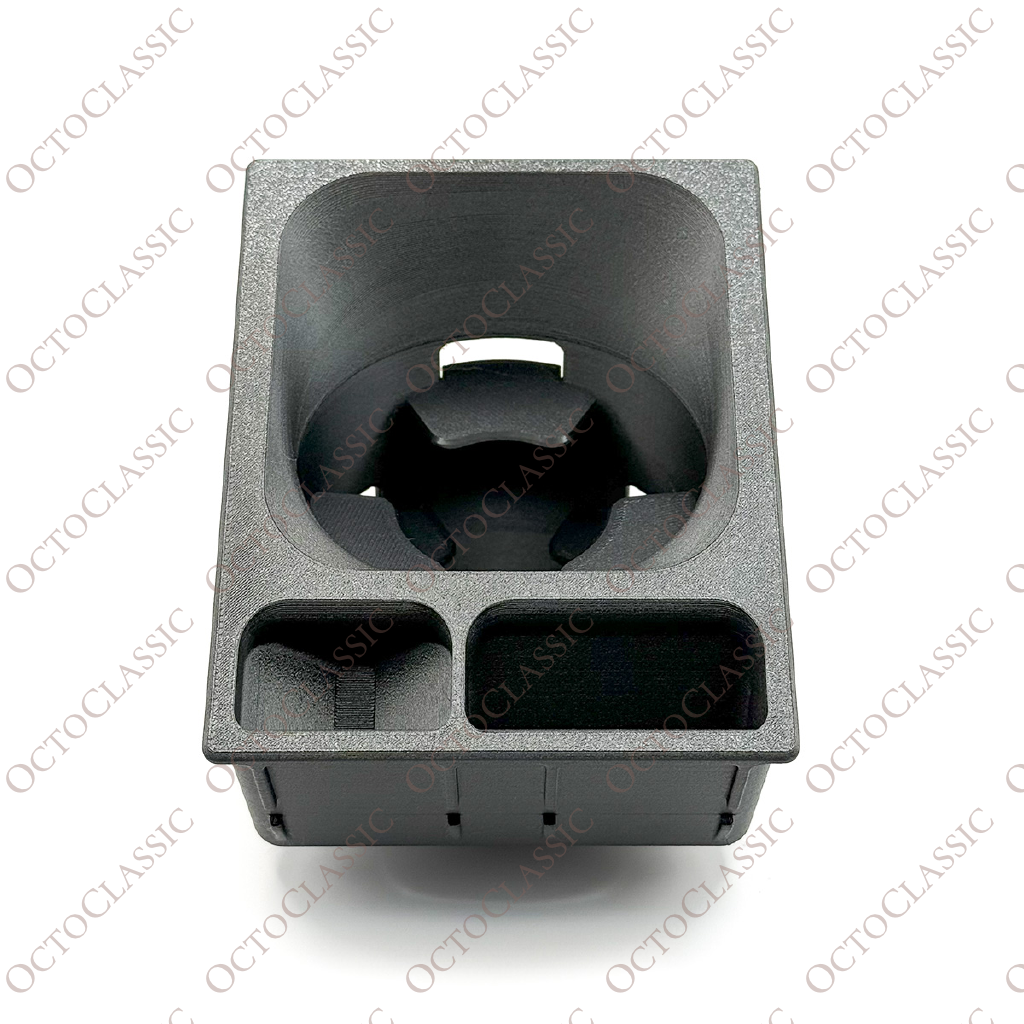 Mercedes R129 SL Support de gobelets personnalisé avec récipients – Remplacement de la boîte de rangement de la console centrale Mercedes R129 SL Support de gobelets personnalisé avec récipients – Remplacement de la boîte de rangement de la console centrale