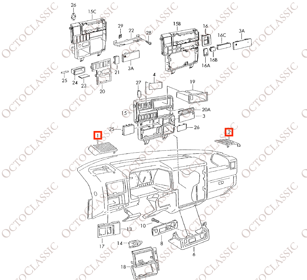 Volkswagen Transporter T4 Caravelle Coperchio altoparlante cruscotto sinistro o destro nero o grigio 703035793 / 703035794 Volkswagen Transporter T4 Caravelle Coperchio altoparlante cruscotto sinistro o destro nero o grigio 703035793 / 703035794