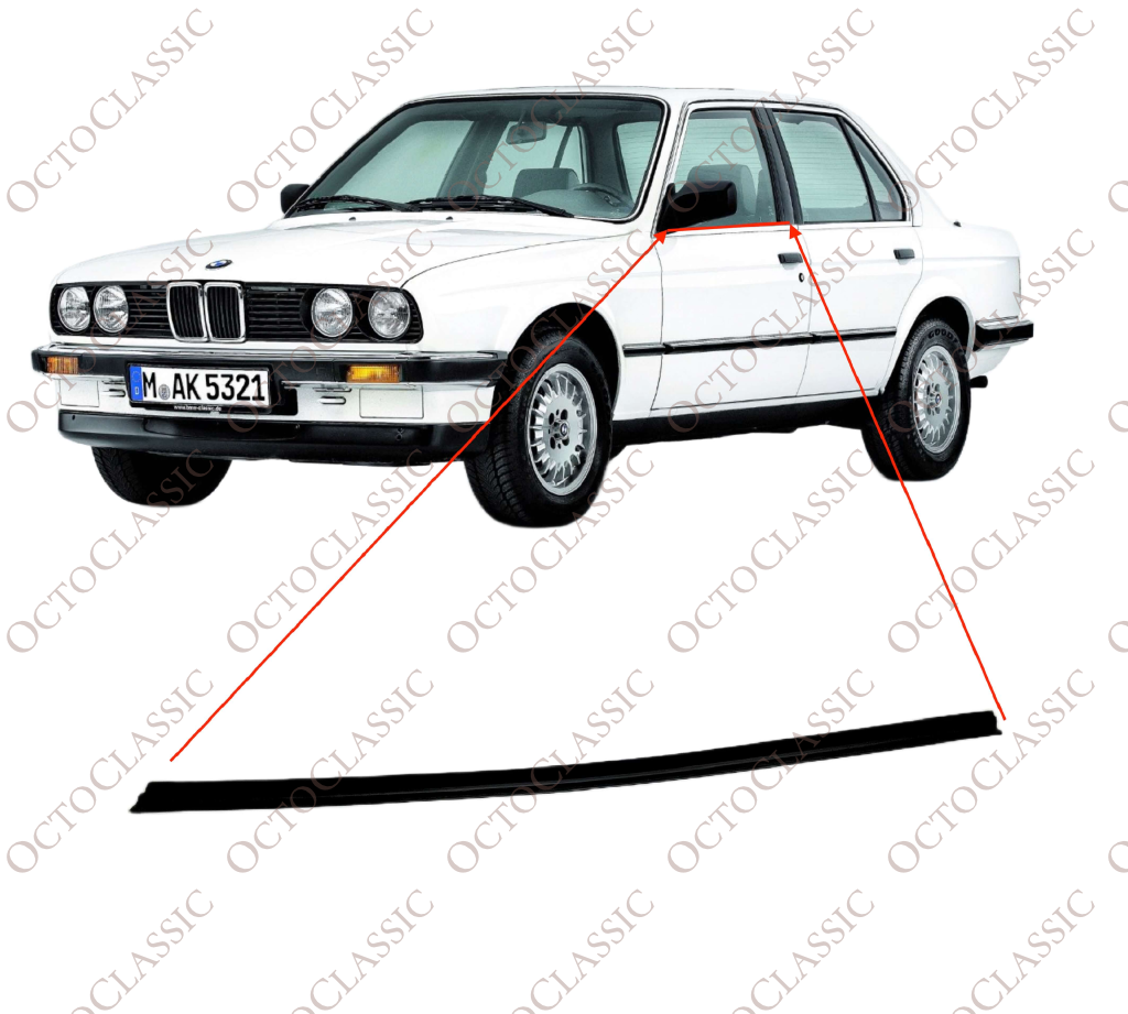 BMW E30 Sedan Door Weather Strip Outer Left Or Right 51211913057 / 51211913058 BMW E30 Sedan Door Weather Strip Outer Left Or Right 51211913057 / 51211913058