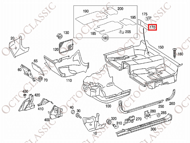 Osłona skrzynki bezpieczników Mercedes W215 z tyłu pod siedzeniem Cremebeige A2156840018 A2156802939 Osłona skrzynki bezpieczników Mercedes W215 z tyłu pod siedzeniem Cremebeige A2156840018 A2156802939