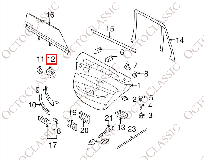 BMW X3 F25 Copertura altoparlante porta anteriore 51416969385 BMW X3 F25 Copertura altoparlante porta anteriore 51416969385