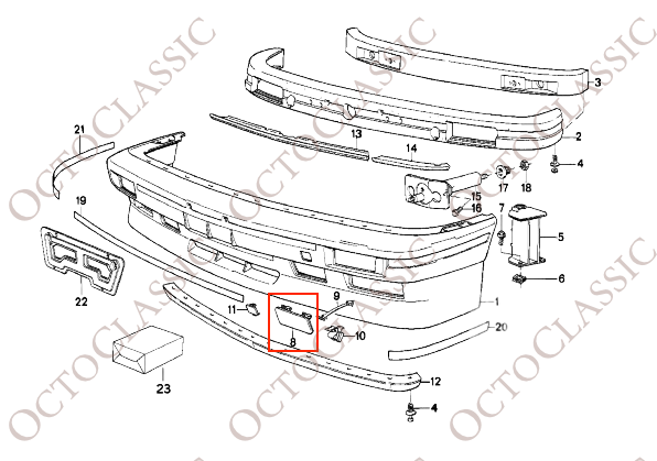 BMW E30 M3 Copertura del cappuccio del paraurti anteriore di sinistra o destra 51111961928/51111961927 BMW E30 M3 Copertura del cappuccio del paraurti anteriore di sinistra o destra 51111961928/51111961927