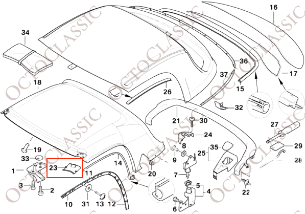 BMW Z3 Couvercle de toit amovible gauche ou droite 54218410507 54218410508 BMW Z3 Couvercle de toit amovible gauche ou droite 54218410507 54218410508