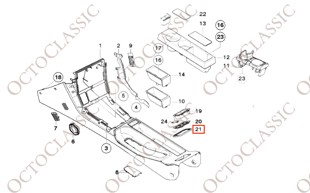 BMW Z3 Coupe E36 Rear Center Console Frame Trim 51168399321 BMW Z3 Coupe E36 Rear Center Console Frame Trim 51168399321