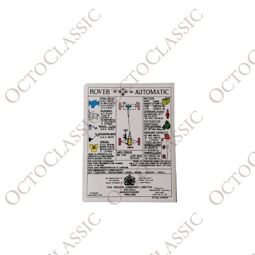 Renovation Decal Pack Rover 3500, 3500 ‘S’ Models Set 5 pcs Renovation Decal Pack Rover 3500, 3500 ‘S’ Models Set 5 pcs