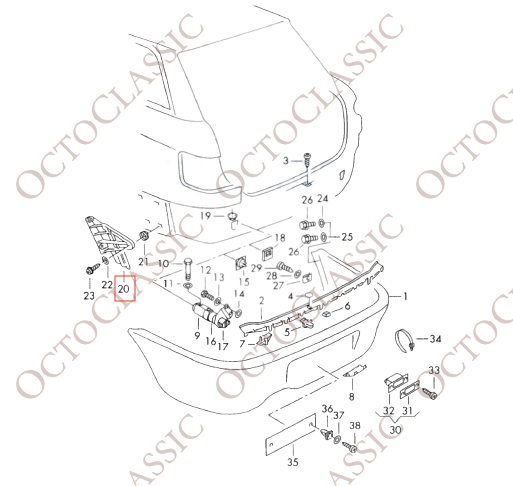 Audi S2 / RS2 Rear Bumper Mount Bracket Left Or Right 8A0807193 / 8A0807194 Audi S2 / RS2 Rear Bumper Mount Bracket Left Or Right 8A0807193 / 8A0807194
