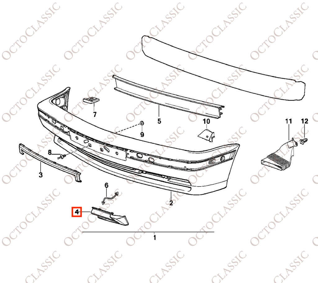 BMW M5 E34 Front Bumper Grille Cover Trim Left Or Right Primed 51112230403 / 51112230404 BMW M5 E34 Front Bumper Grille Cover Trim Left Or Right Primed 51112230403 / 51112230404