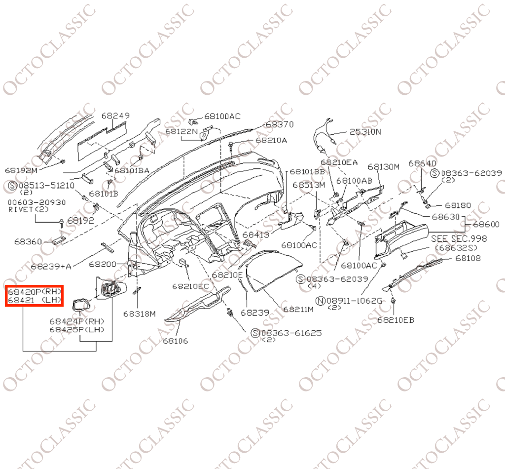 Nissan 300ZX Z32 Salpicadero Lado Aire Panel Trim Izquierda O Derecha Todos Los Colores 68421-30P00 / 68420-30P00 Nissan 300ZX Z32 Salpicadero Lado Aire Panel Trim Izquierda O Derecha Todos Los Colores 68421-30P00 / 68420-30P00