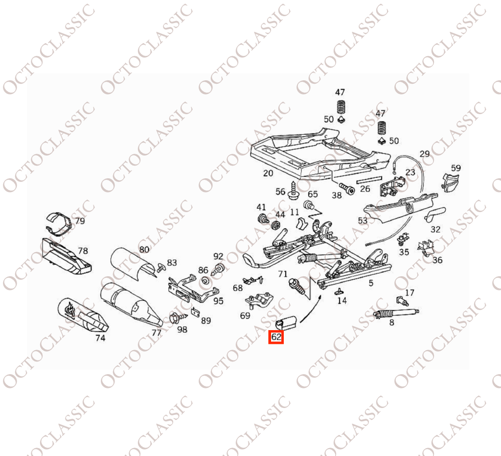 Mercedes SLK R170 / W202 / CLK W208 / W210 Sitzschienenverkleidung vorne links oder rechts Alle Farben A2029190320 / A2029190420 Mercedes SLK R170 / W202 / CLK W208 / W210 Sitzschienenverkleidung vorne links oder rechts Alle Farben A2029190320 / A2029190420