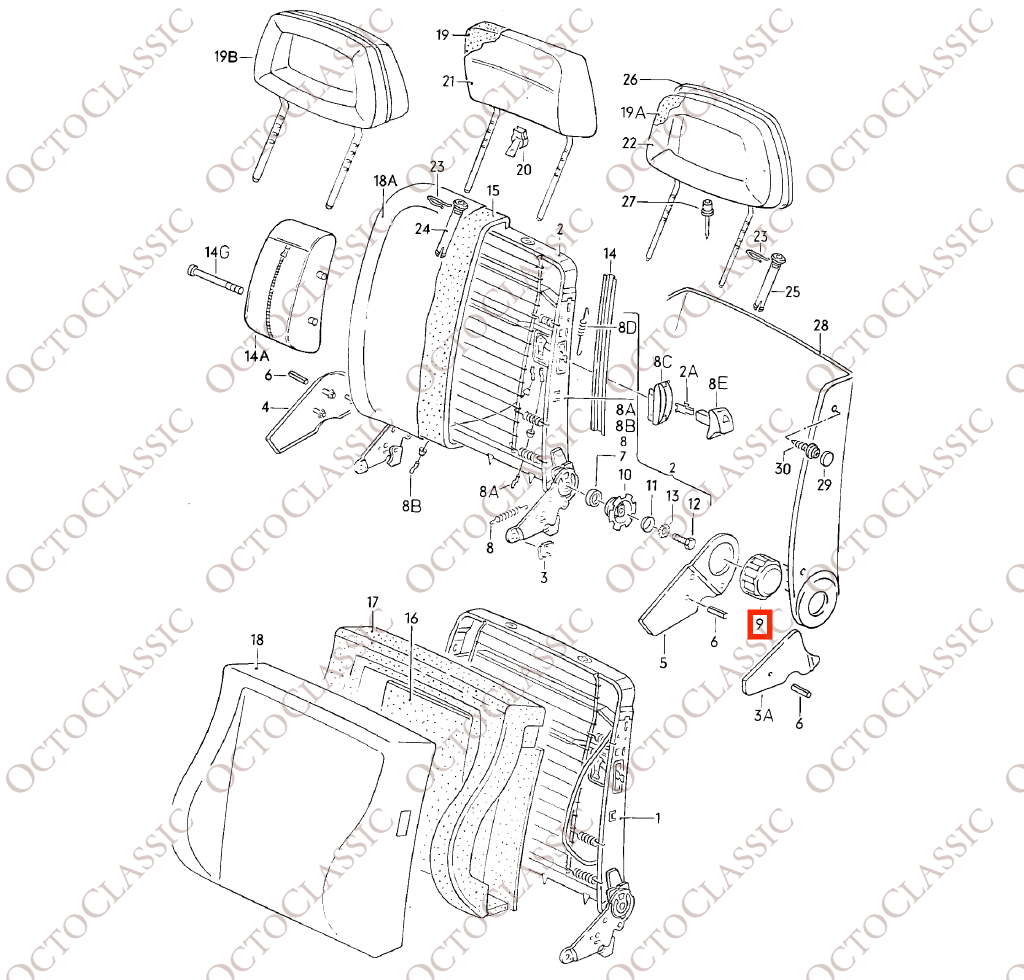 Audi 80 / 90 / 4000 / Quattro B2 Manopola regolazione schienale sedile Tutti i colori 811881671 Audi 80 / 90 / 4000 / Quattro B2 Manopola regolazione schienale sedile Tutti i colori 811881671