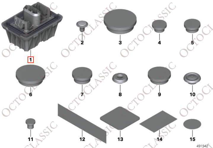 BMW E92 Jeu de 4 coussins de levage 51717164761 BMW E92 Jeu de 4 coussins de levage 51717164761