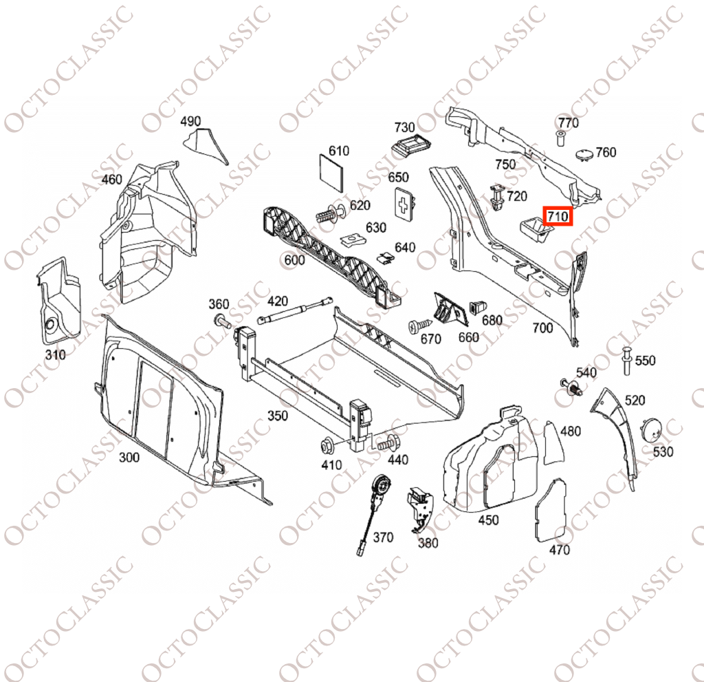 Mercedes W203 / W209 Trunk Boot Protection Lock Insert Trim Negro A2036940033 Mercedes W203 / W209 Trunk Boot Protection Lock Insert Trim Negro A2036940033