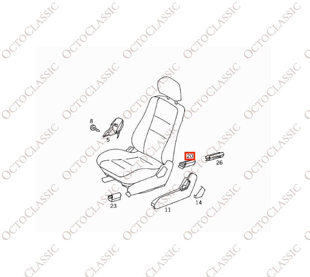 Mercedes SLK R170 / W202 / CLK W208 / W210 Vordersitz hinten äußere Schienenabdeckung links oder rechts Alle Farben A2029190720 / A2029190820 Mercedes SLK R170 / W202 / CLK W208 / W210 Vordersitz hinten äußere Schienenabdeckung links oder rechts Alle Farben A2029190720 / A2029190820