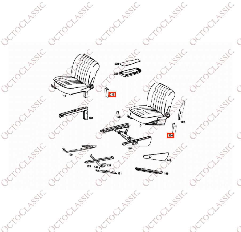 Mercedes W108 / W109 / W111 Asiento exterior Rail Cover Izquierda o Derecha Negro A1089191120 / A1089191020 Mercedes W108 / W109 / W111 Asiento exterior Rail Cover Izquierda o Derecha Negro A1089191120 / A1089191020