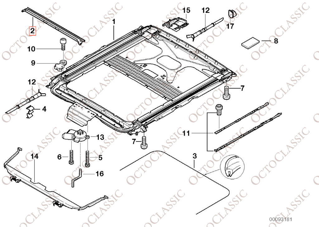 BMW E39 / E53 Tettuccio parapioggia 54128203811 BMW E39 / E53 Tettuccio parapioggia 54128203811